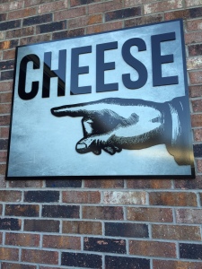 This cool vintage-y sign outside of The Fox & the Crow made it very clear what I was to find inside: cheese, cheese, and more delicious cheese.